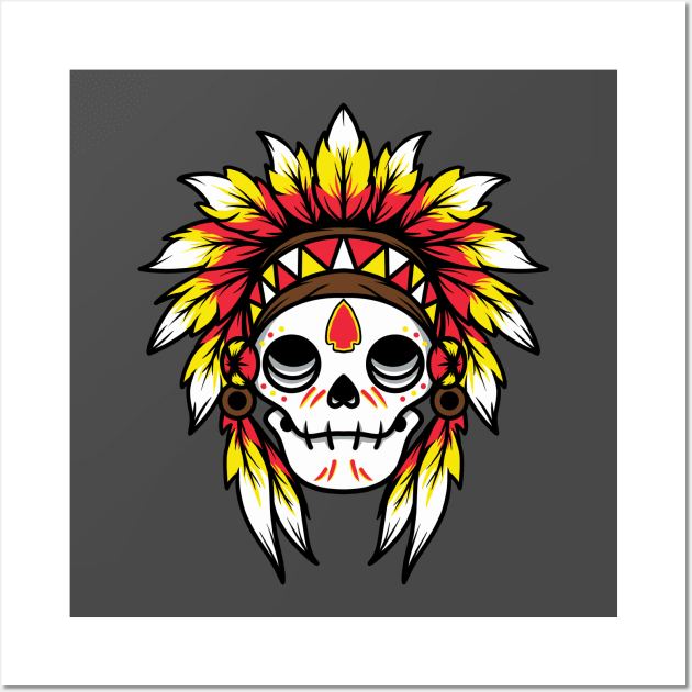 Chief Skull Wall Art by jcaljr